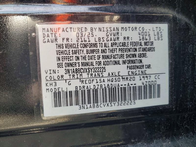 71573116 :رقم المزاد ، 3N1AB8CVXSY322225 vin ، 2025 Nissan Sentra مزاد بيع