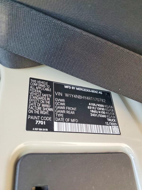 71346966 :رقم المزاد ، W1Y4NBHY4RT170782 vin ، 2024 Mercedes-benz Sprinter مزاد بيع