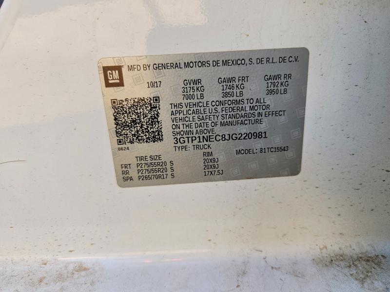 Продажа на аукционе авто 2018 Gmc Sierra, vin: 3GTP1NEC8JG220981, номер лота: 71572666