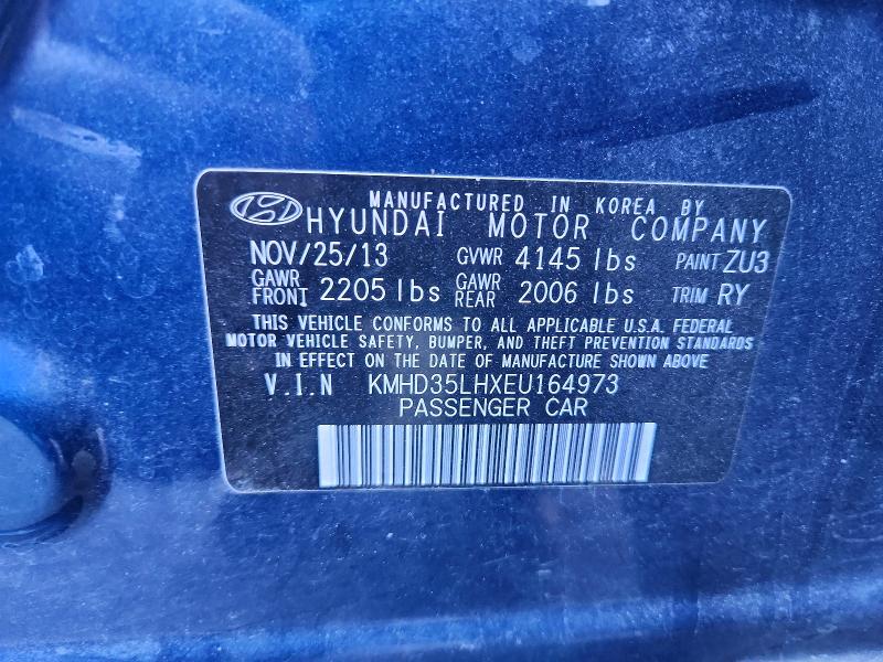 2014 Hyundai Elantra Gt მანქანა იყიდება აუქციონზე, vin: KMHD35LHXEU164973, აუქციონის ნომერი: 71873406