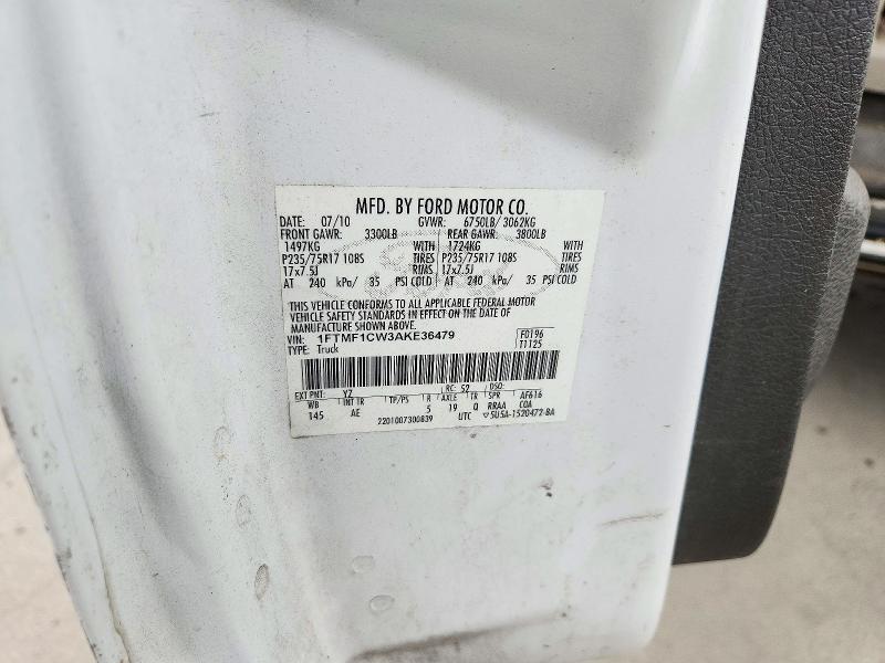 2010 Ford F150 მანქანა იყიდება აუქციონზე, vin: 1FTMF1CW3AKE36479, აუქციონის ნომერი: 72465376