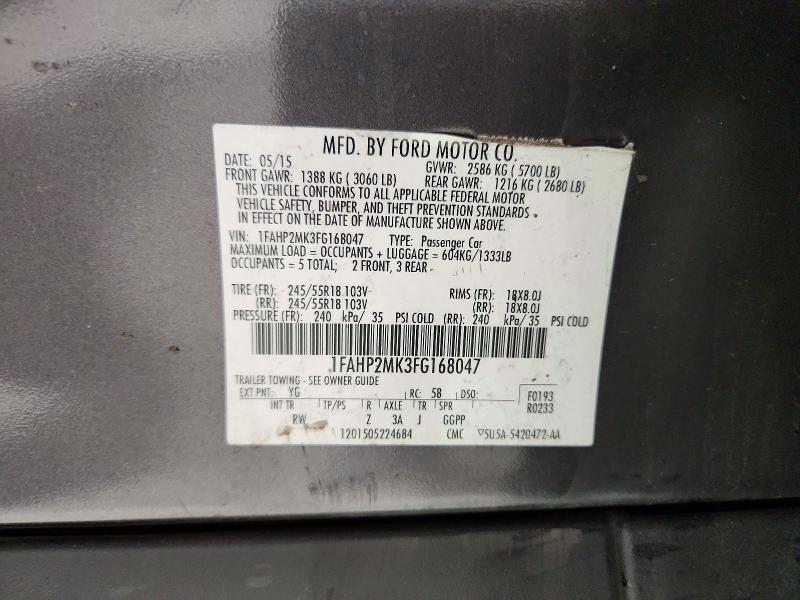 Продажа на аукционе авто 2015 Ford Taurus, vin: 1FAHP2MK3FG168047, номер лота: 72732676