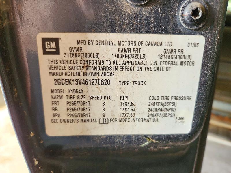 Aukcja sprzedaży 2006 Chevrolet Silverado, vin: 2GCEK13V461270620, numer aukcji: 73334106