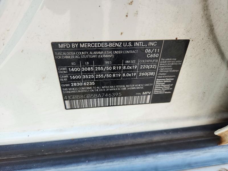 Aukcja sprzedaży 2011 Mercedes-benz Ml, vin: 4JGBB8GB5BA746395, numer aukcji: 72135516