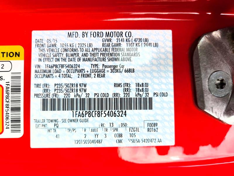 Продажа на аукционе авто 2015 Ford Mustang, vin: 1FA6P8CF8F5406324, номер лота: 71058146
