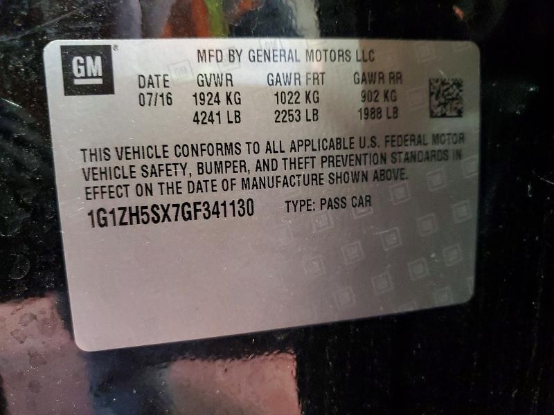 2016 Chevrolet Malibu მანქანა იყიდება აუქციონზე, vin: 1G1ZH5SX7GF341130, აუქციონის ნომერი: 71757336