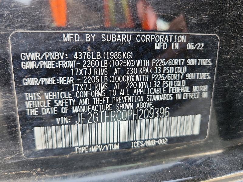Продажа на аукционе авто 2023 Subaru Crosstrek, vin: JF2GTHRC0PH209396, номер лота: 70982676
