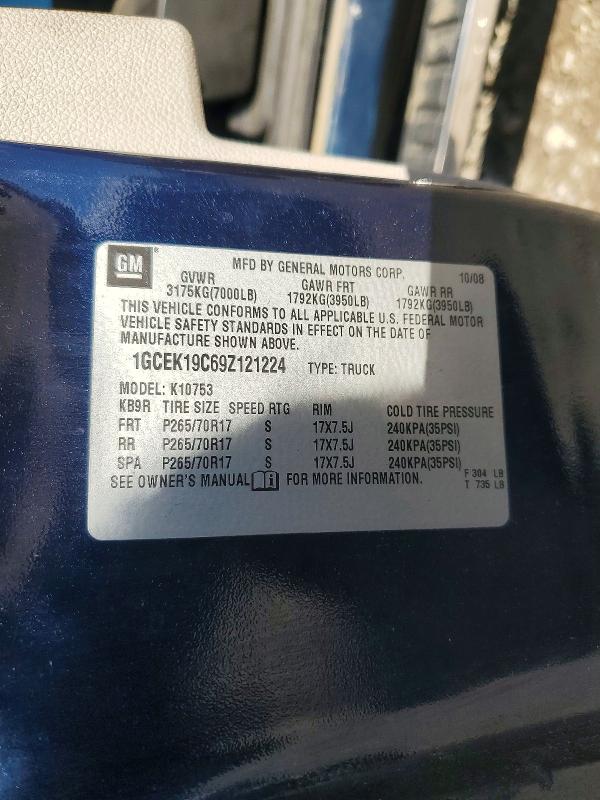 71351136 :رقم المزاد ، 1GCEK19C69Z121224 vin ، 2009 Chevrolet Silverado مزاد بيع