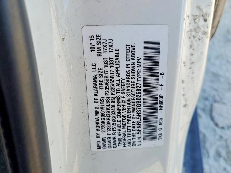Aukcja sprzedaży 2016 Honda Odyssey, vin: 5FNRL5H37GB026827, numer aukcji: 71816426