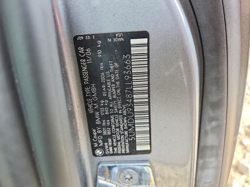 Продажа на аукционе авто 2007 Bmw M, vin: 5UMDU93487LL93663, номер лота: 71375236