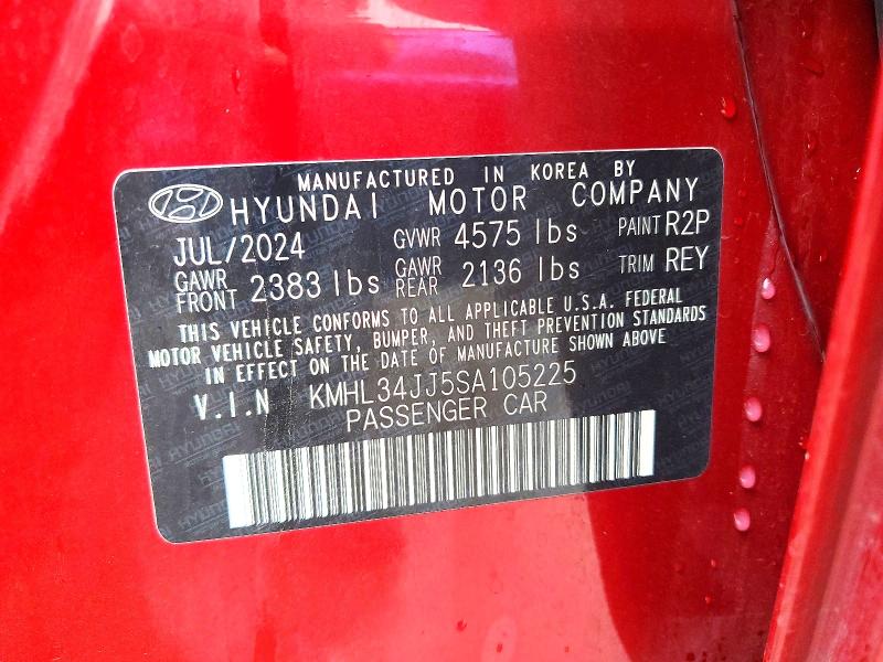 2025 Hyundai Sonata Hybrid მანქანა იყიდება აუქციონზე, vin: KMHL34JJ5SA105225, აუქციონის ნომერი: 71178296