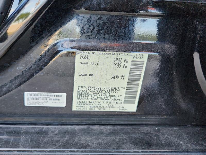 2018 Nissan Altima მანქანა იყიდება აუქციონზე, vin: 1N4AL3AP3JC238763, აუქციონის ნომერი: 71747416