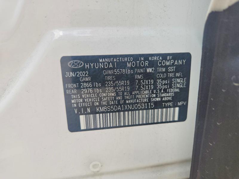 Продажа на аукционе авто 2022 Hyundai Santa Fe, vin: KM8S5DA1XNU053115, номер лота: 70919436