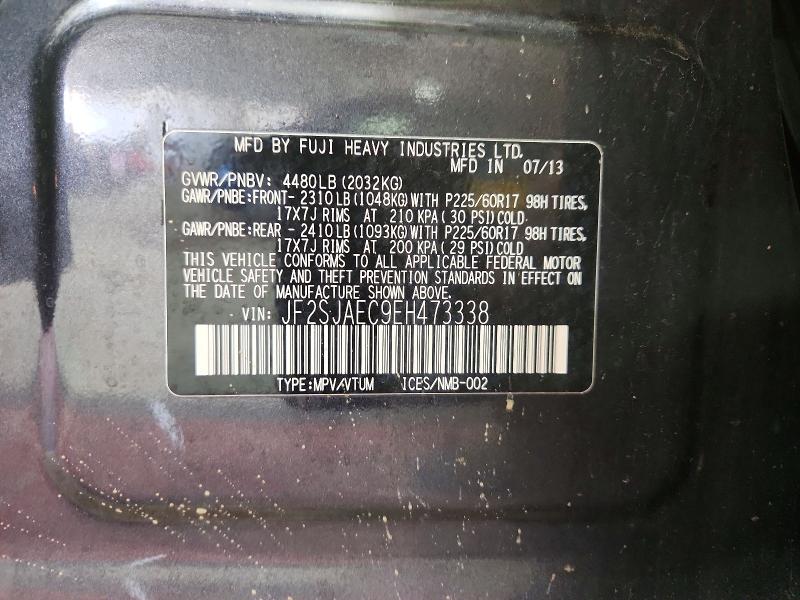 Aukcja sprzedaży 2014 Subaru Forester, vin: JF2SJAEC9EH473338, numer aukcji: 71940456