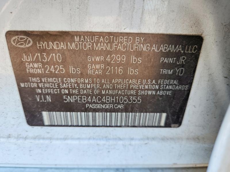 Продажа на аукционе авто 2011 Hyundai Sonata, vin: 5NPEB4AC4BH105355, номер лота: 71376926