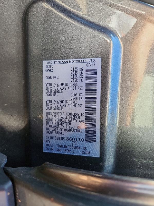 Aukcja sprzedaży 2023 Nissan Rogue, vin: 5N1BT3BB3PC860110, numer aukcji: 71904826