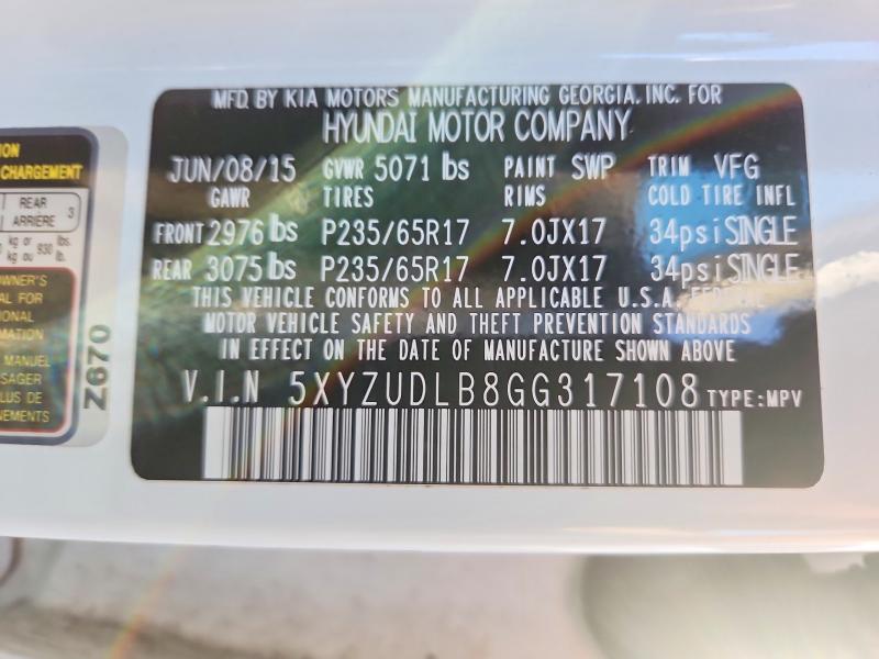 Aukcja sprzedaży 2016 Hyundai Santa Fe Sport, vin: 5XYZUDLB8GG317108, numer aukcji: 71044116