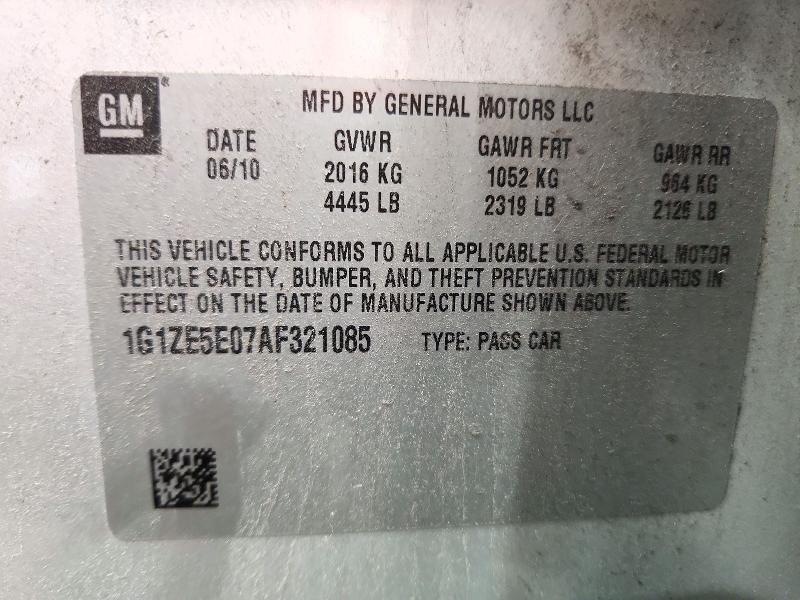 2010 Chevrolet Malibu მანქანა იყიდება აუქციონზე, vin: 1G1ZE5E07AF321085, აუქციონის ნომერი: 72152446