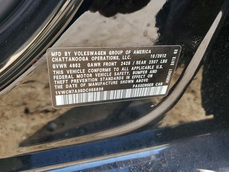 Продаж на аукціоні авто 2013 Volkswagen Passat, vin: 1VWCN7A35DC055836, номер лоту: 70951466