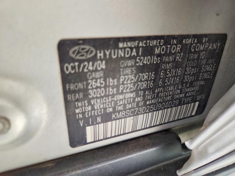 Продажа на аукционе авто 2005 Hyundai Santa Fe, vin: KM8SC73D25U904029, номер лота: 70728276