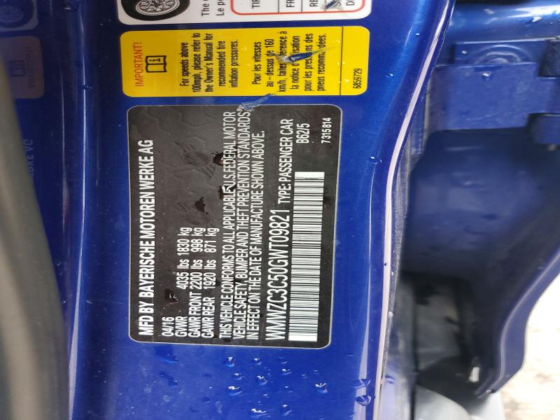 2016 Mini Cooper მანქანა იყიდება აუქციონზე, vin: WMWZC3C50GWT09821, აუქციონის ნომერი: 71350536