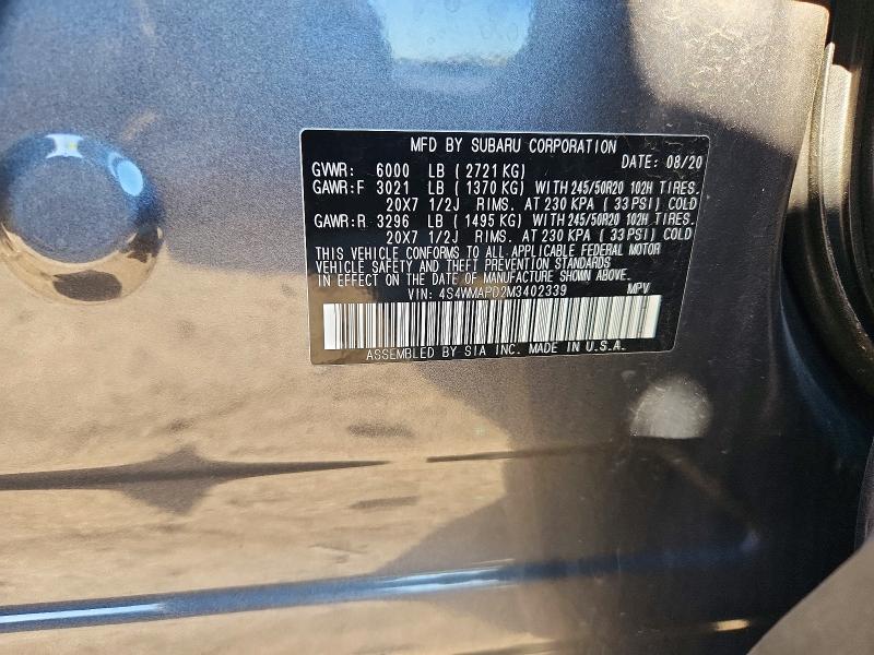 Продаж на аукціоні авто 2021 Subaru Ascent, vin: 4S4WMAPD2M3402339, номер лоту: 71673886