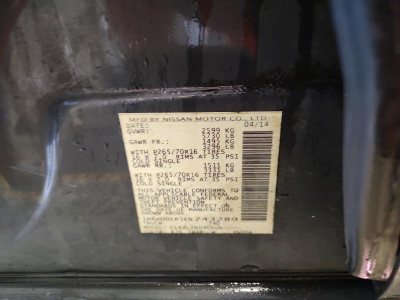 2014 Nissan Frontier მანქანა იყიდება აუქციონზე, vin: 1N6AD0ER5EN743289, აუქციონის ნომერი: 71292806