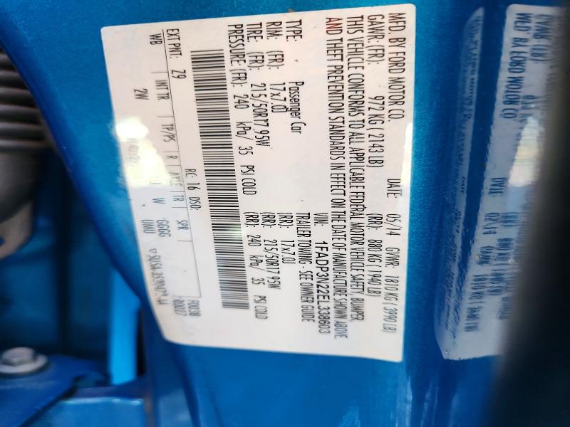 Продаж на аукціоні авто 2014 Ford Focus, vin: 1FADP3N22EL338603, номер лоту: 73547966