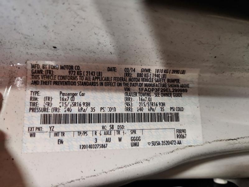 Aukcja sprzedaży 2014 Ford Focus, vin: 1FADP3F29EL299989, numer aukcji: 72352126