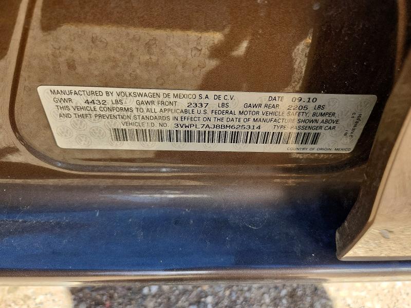 Продаж на аукціоні авто 2011 Volkswagen Jetta, vin: 3VWPL7AJ8BM625314, номер лоту: 72549626