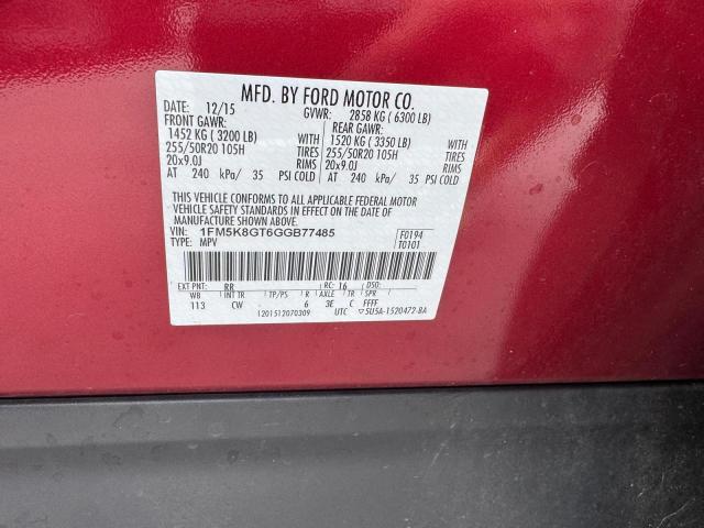 Продажа на аукционе авто 2016 Ford Explorer, vin: 1FM5K8GT6GGB77485, номер лота: 71639926