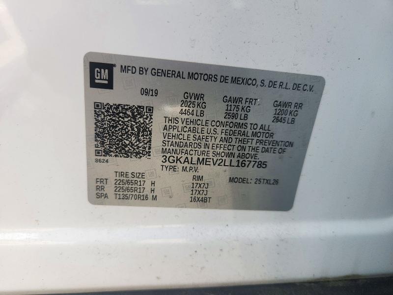 2020 Gmc Terrain მანქანა იყიდება აუქციონზე, vin: 3GKALMEV2LL167785, აუქციონის ნომერი: 71642666