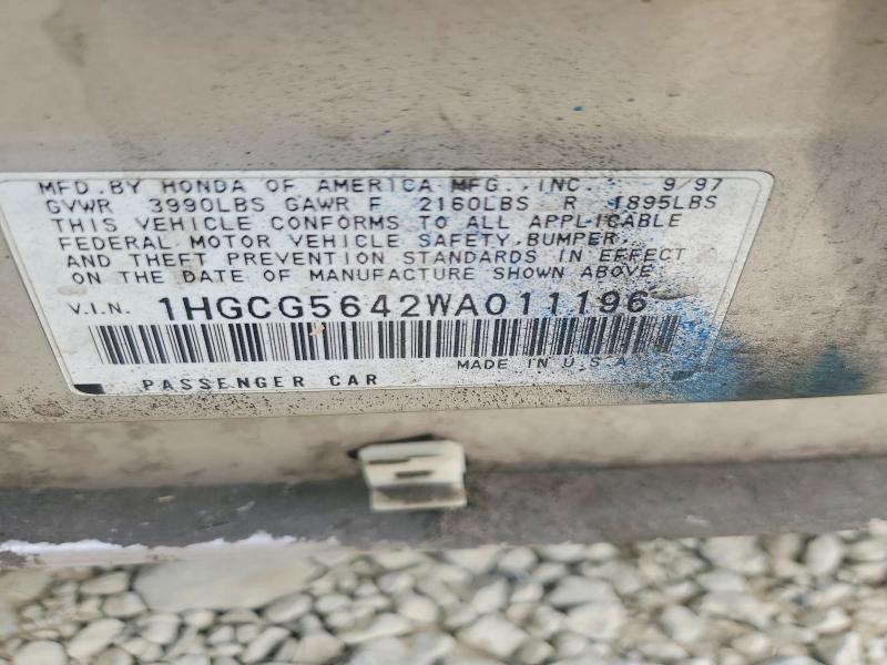 Aukcja sprzedaży 1998 Honda Accord, vin: 1HGCG5642WA011196, numer aukcji: 71283586