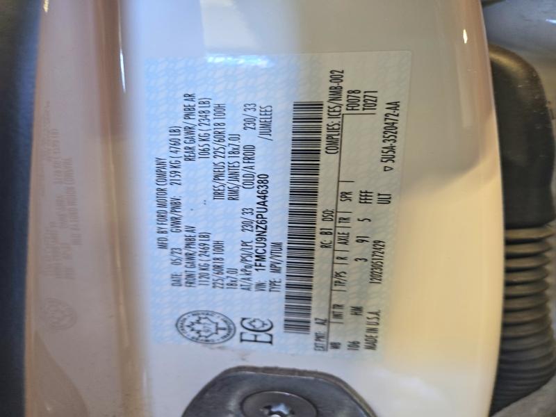 70427586 :رقم المزاد ، 1FMCU9NZ6PUA46380 vin ، 2023 Ford Escape مزاد بيع