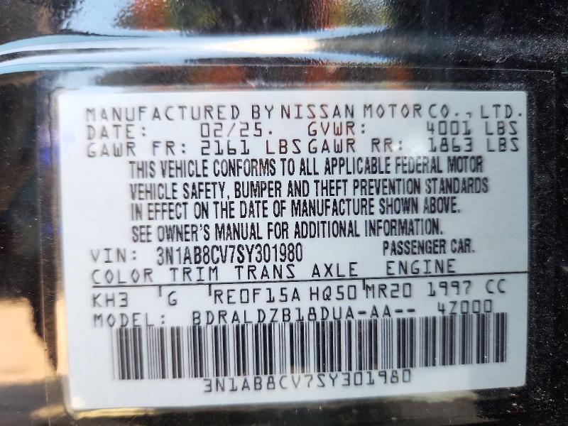 Продажа на аукционе авто 2025 Nissan Sentra, vin: 3N1AB8CV7SY301980, номер лота: 72121986