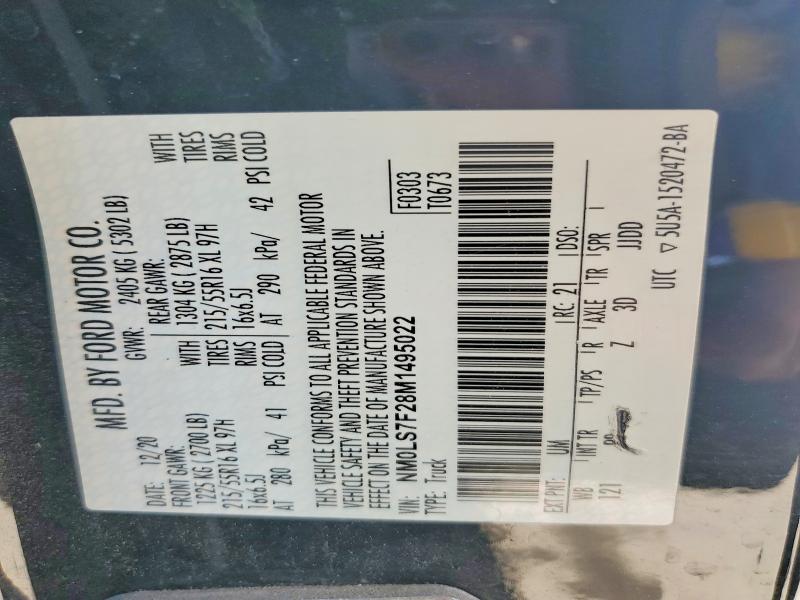Продаж на аукціоні авто 2021 Ford Transit Connect, vin: NM0LS7F28M1495022, номер лоту: 71415116