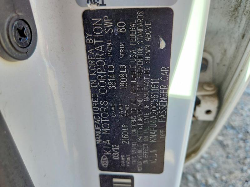 Продаж на аукціоні авто 2012 Kia Forte, vin: KNAFU4A20C5611611, номер лоту: 71317116