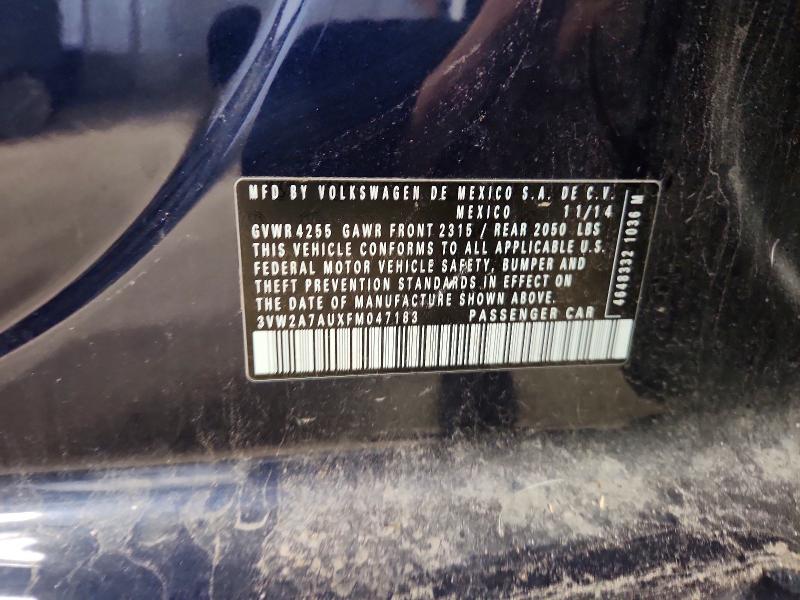71306376 :رقم المزاد ، 3VW2A7AUXFM047183 vin ، 2015 Volkswagen Golf مزاد بيع