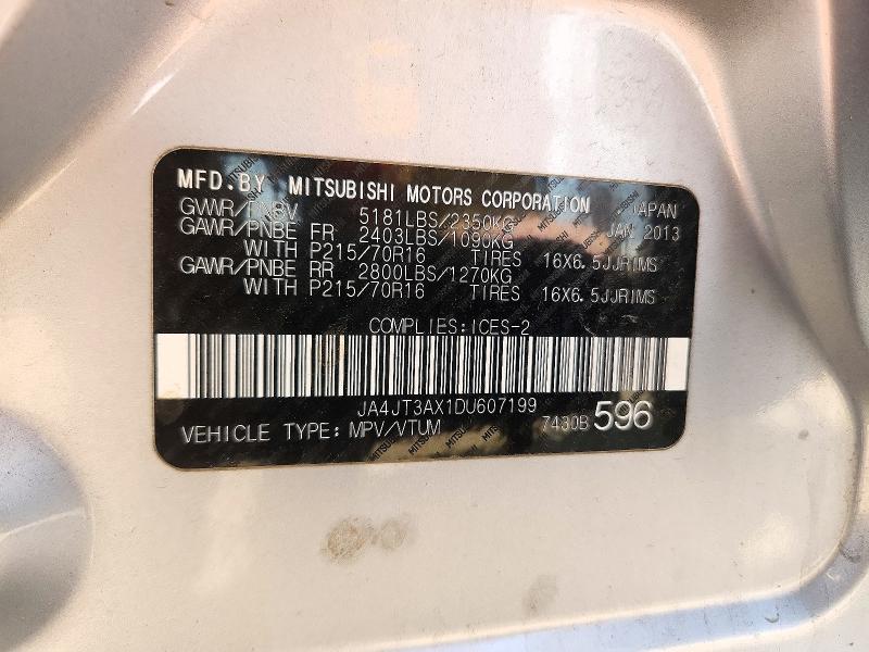 Продаж на аукціоні авто 2013 Mitsubishi Outlander, vin: JA4JT3AX1DU607199, номер лоту: 72302436