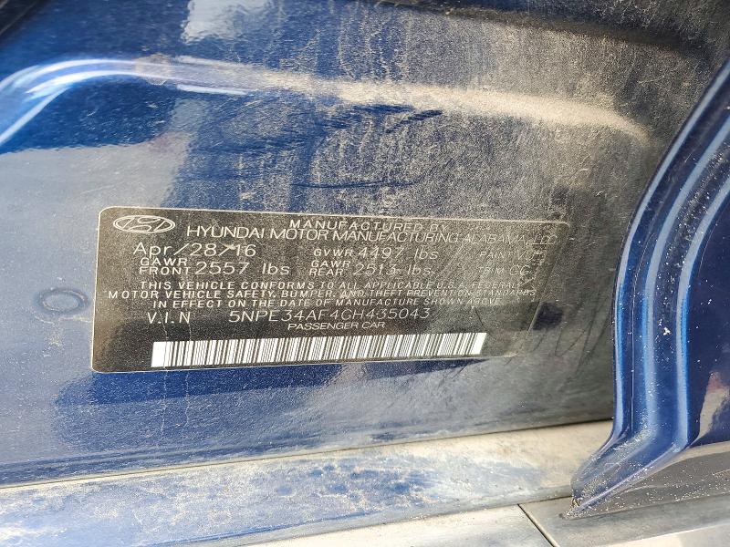 Aukcja sprzedaży 2016 Hyundai Sonata, vin: 5NPE34AF4GH435043, numer aukcji: 72382196