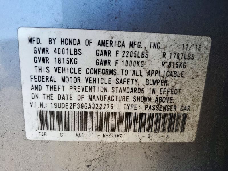 Aukcja sprzedaży 2016 Acura Ilx, vin: 19UDE2F39GA022276, numer aukcji: 71802196