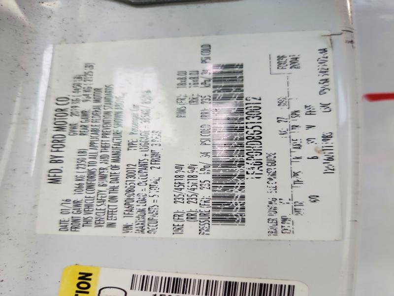 70530446 :رقم المزاد ، 1FA6P0HD8G5130012 vin ، 2016 Ford Fusion مزاد بيع