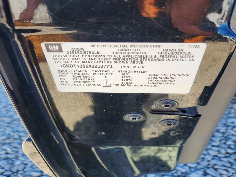Продаж на аукціоні авто 2004 Gmc Envoy, vin: 1GKDT13S242258773, номер лоту: 71315206