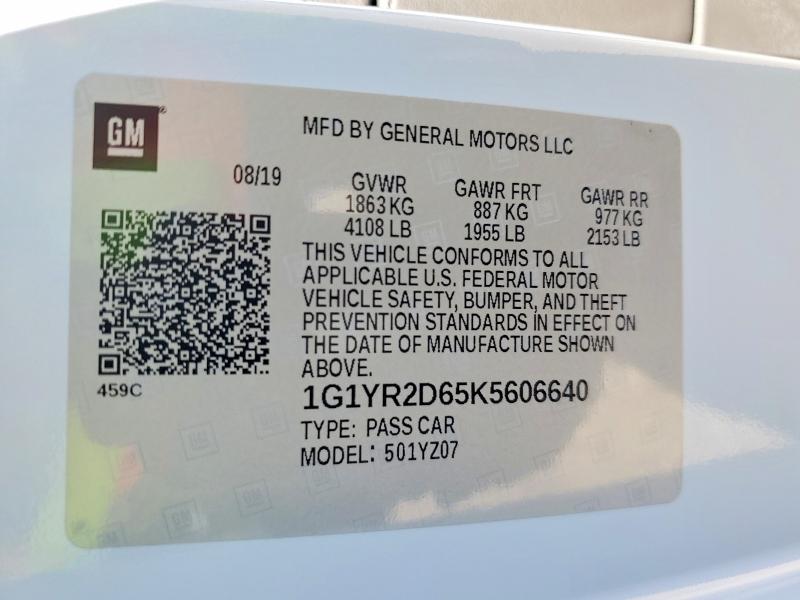 2019 Chevrolet Corvette მანქანა იყიდება აუქციონზე, vin: 1G1YR2D65K5606640, აუქციონის ნომერი: 71783356