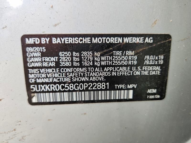 Aukcja sprzedaży 2016 Bmw X5, vin: 5UXKR0C58G0P22881, numer aukcji: 71431086