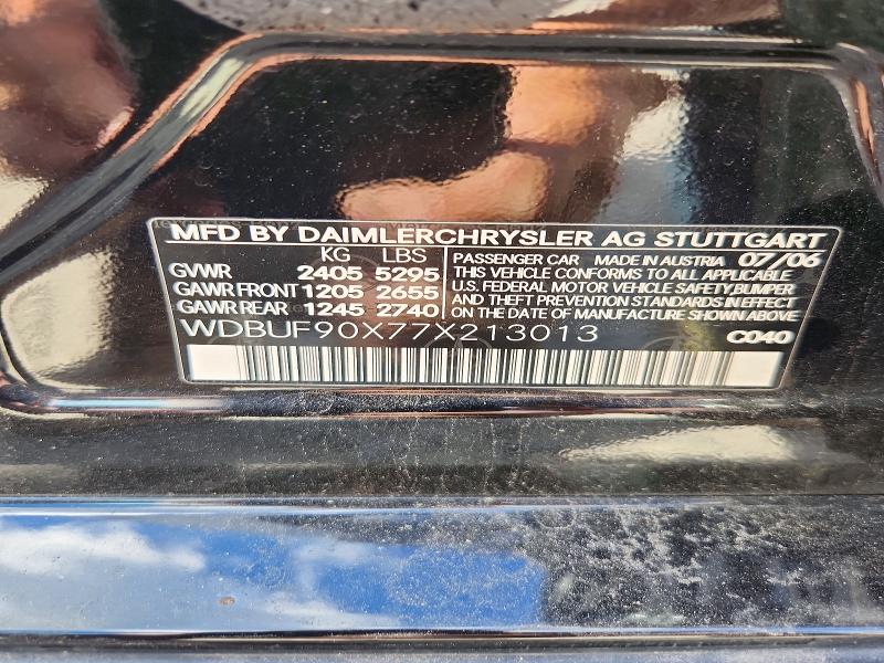 Aukcja sprzedaży 2007 Mercedes-benz E, vin: WDBUF90X77X213013, numer aukcji: 72506496