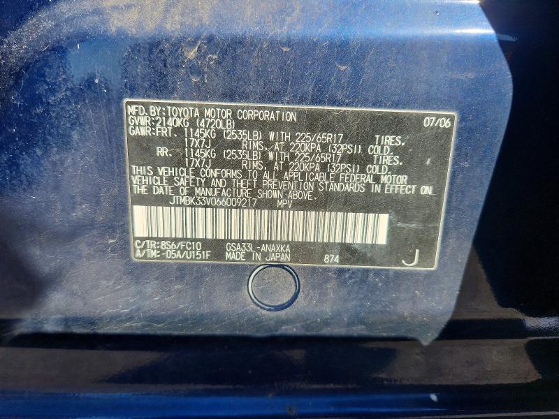Продаж на аукціоні авто 2006 Toyota Rav4, vin: JTMBK33V066009217, номер лоту: 71577226