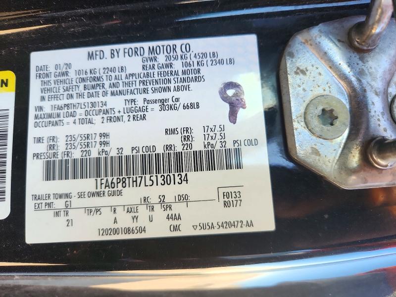Продажа на аукционе авто 2020 Ford Mustang, vin: 1FA6P8TH7L5130134, номер лота: 72139276