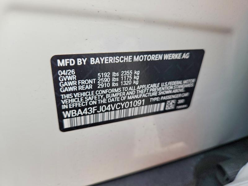 Aukcja sprzedaży 2027 Bmw 530, vin: WBA43FJ04VCY01091, numer aukcji: 59410436