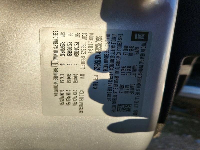 Aukcja sprzedaży 2010 Chevrolet Silverado, vin: 3GCRCSE01AG150392, numer aukcji: 73026856